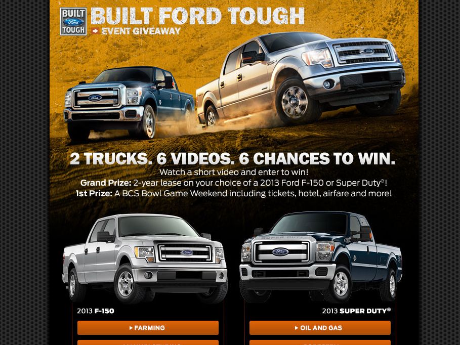 Built ford tough bcs championship sweepstakes #5