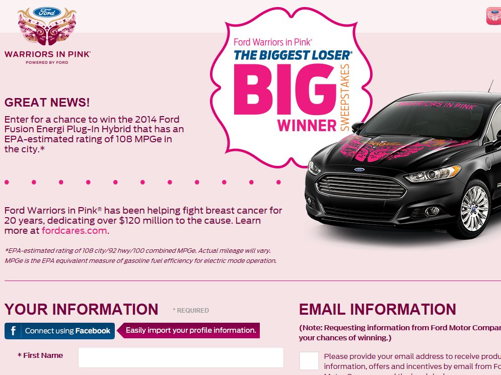 Warriors in pink ford escape sweepstakes #7