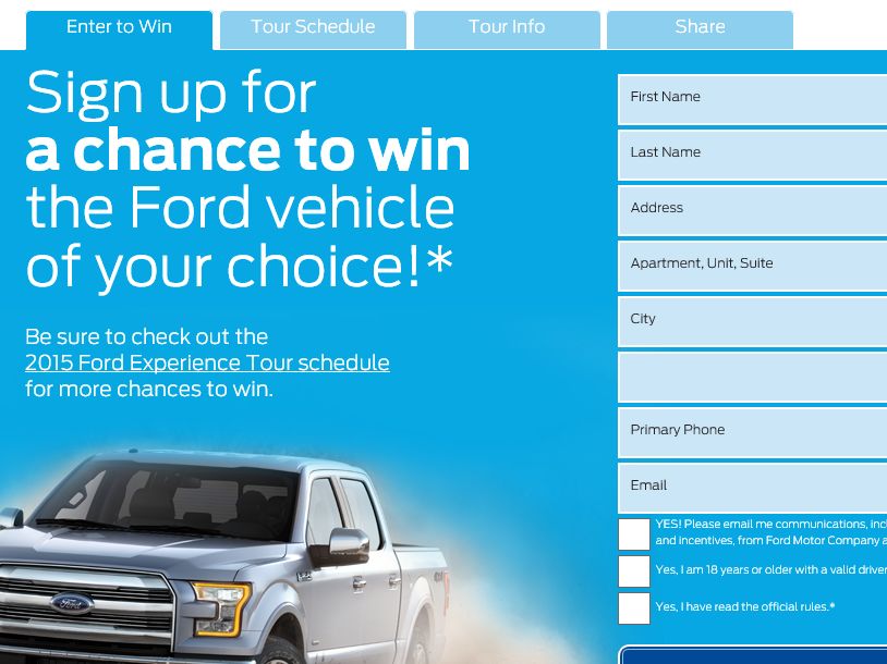 Ford vehicle sweepstakes #5