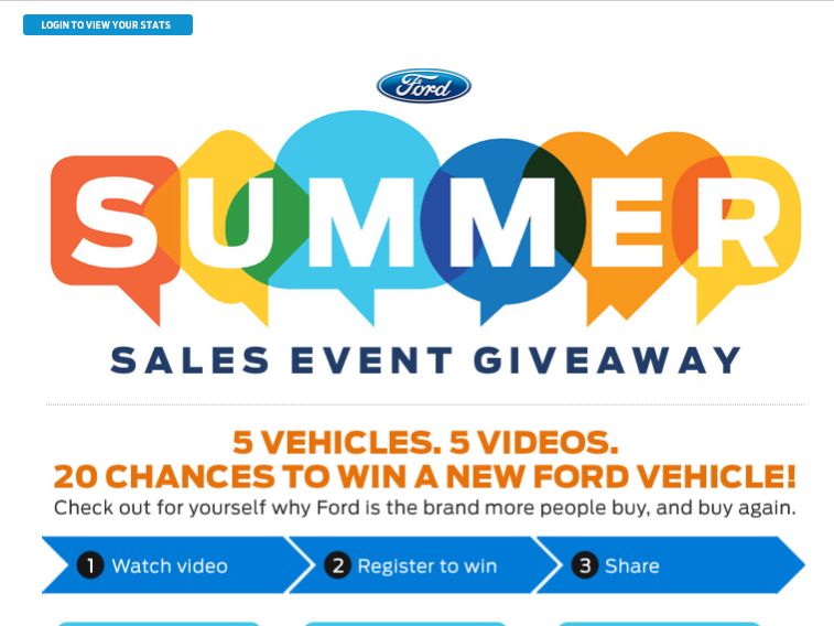 Ford - summer vehicle giveaway sweepstakes #8